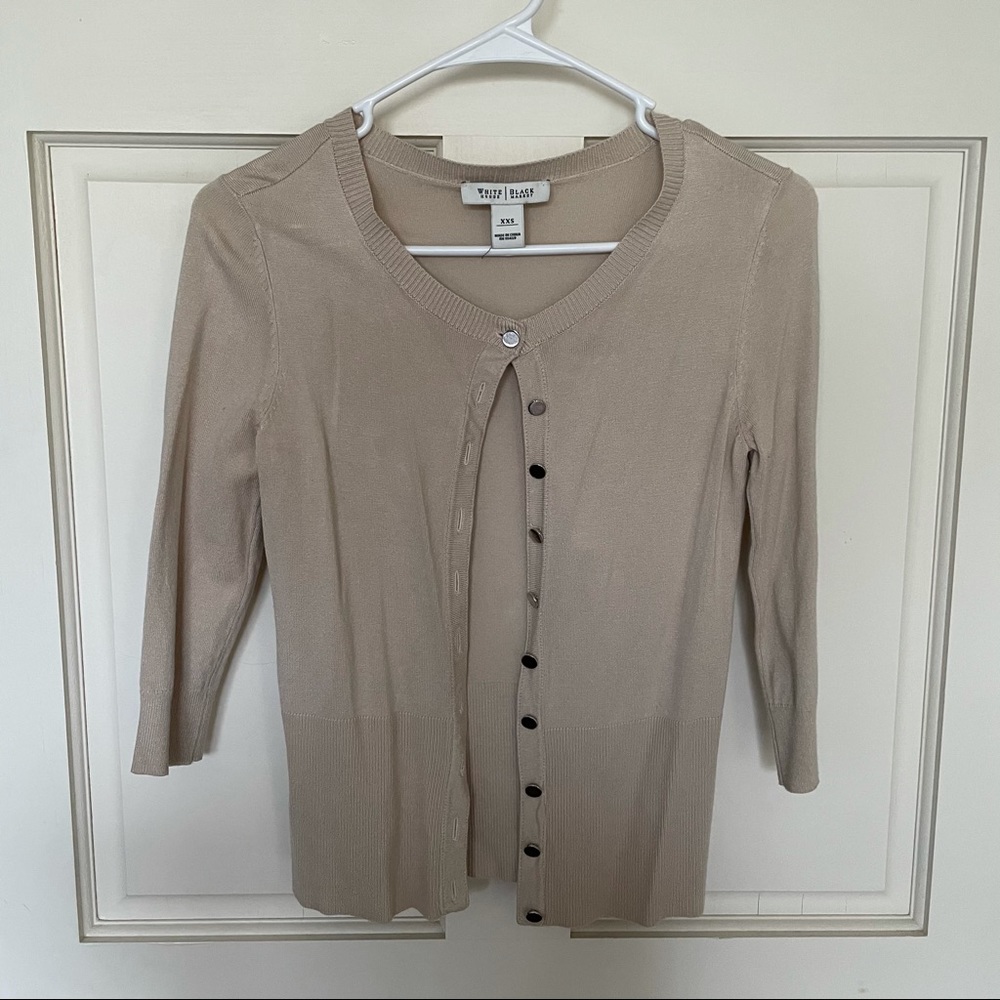 White House Black Market Beige Cardigan Size XXS